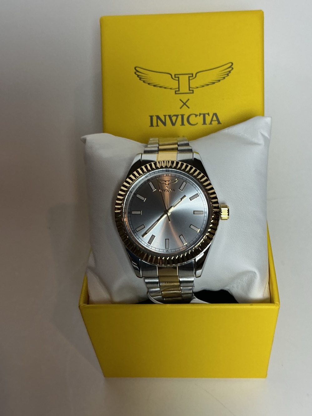 Invicta Two-Tone Silver and Gold Men's Bracelet Watch with Silver Dial